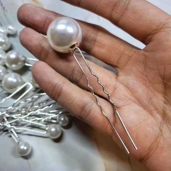 New handmade?bridal hair pin vegan silver tone main image 8